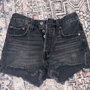 Levi’s Black High Rise 501 Shorts